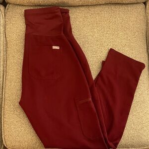 Figs Maternity Burgundy Scrub Pants
